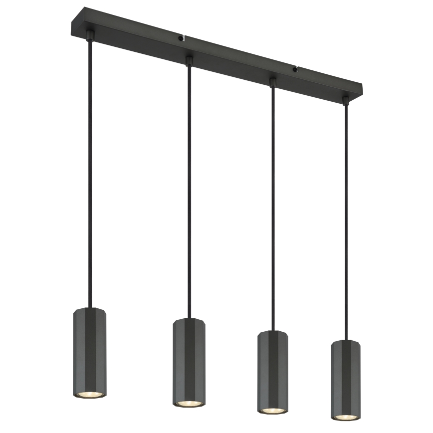 Globo - Κρεμαστό φωτιστικό οροφής 4xGU10/25W/230V μαύρο