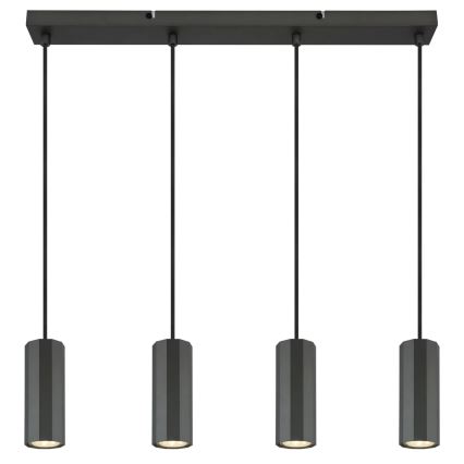 Globo - Κρεμαστό φωτιστικό οροφής 4xGU10/25W/230V μαύρο