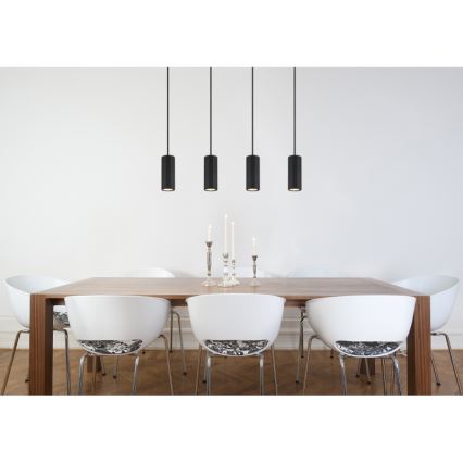 Globo - Κρεμαστό φωτιστικό οροφής 4xGU10/25W/230V μαύρο