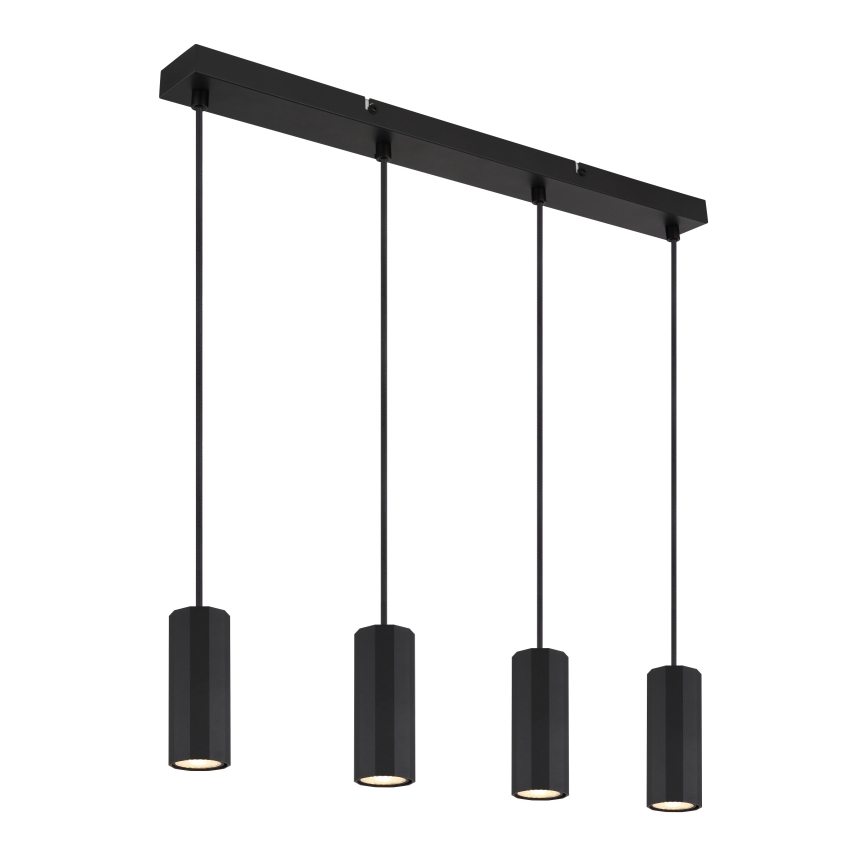 Globo - Κρεμαστό φωτιστικό οροφής 4xGU10/25W/230V μαύρο