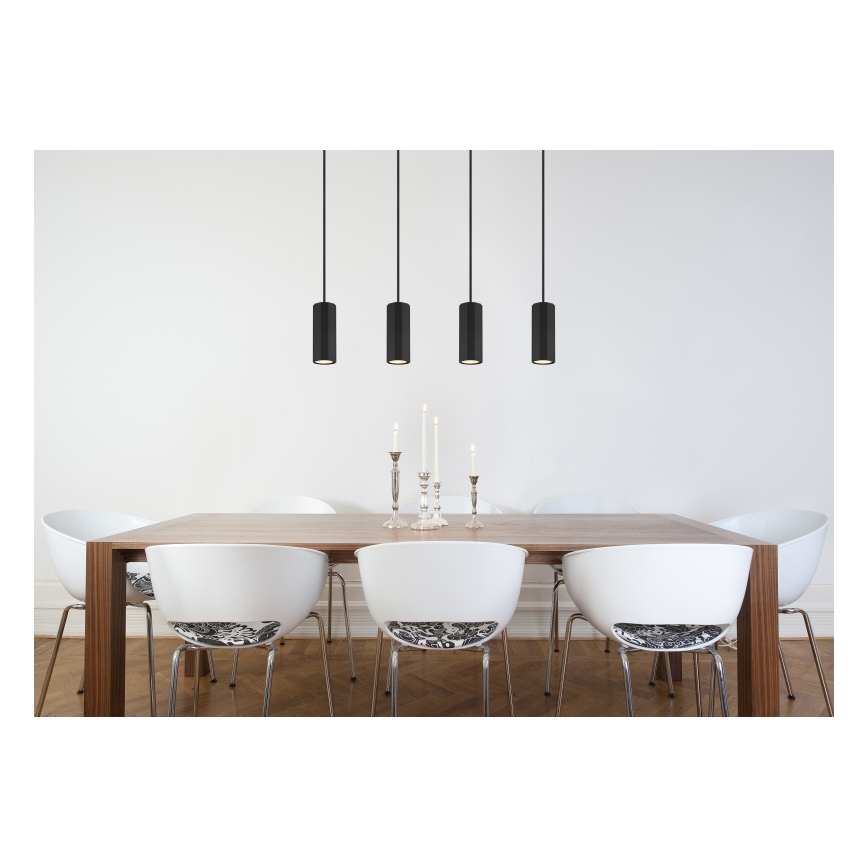 Globo - Κρεμαστό φωτιστικό οροφής 4xGU10/25W/230V μαύρο
