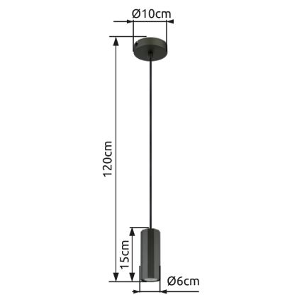Globo - Κρεμαστό φωτιστικό οροφής 1xGU10/25W/230V μαύρο