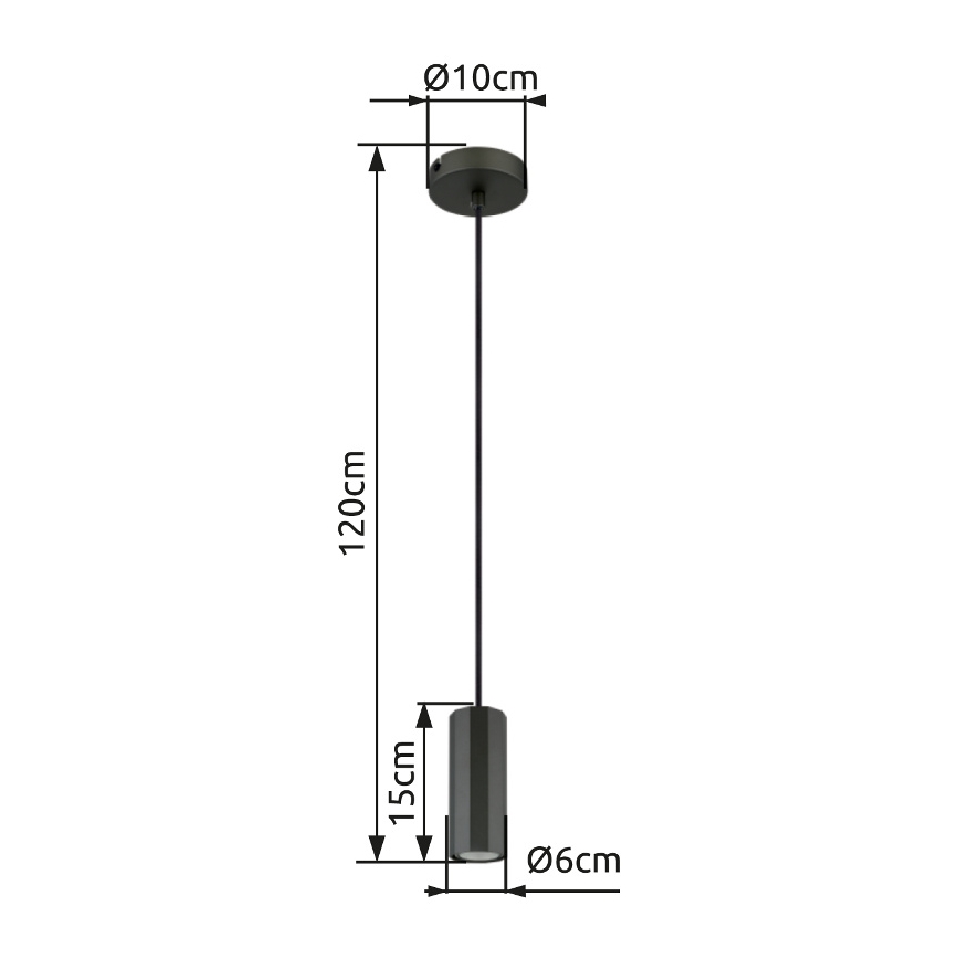 Globo - Κρεμαστό φωτιστικό οροφής 1xGU10/25W/230V μαύρο