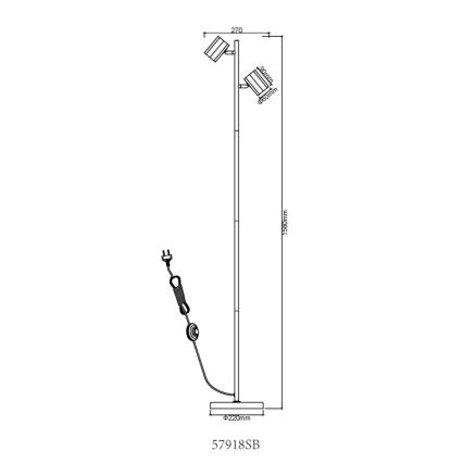 Globo - Επιδαπέδιο φωτιστικό 2xGU10/5W/230V μαύρο