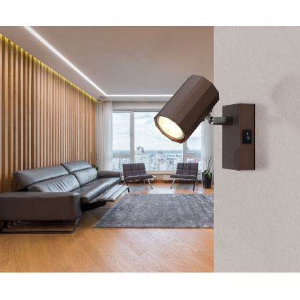 Globo - Σποτ τοίχου 1xGU10/25W/230V καφέ