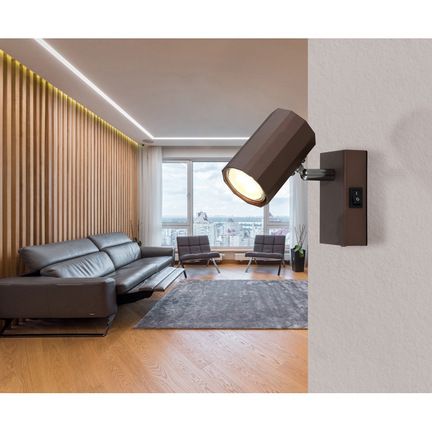 Globo - Σποτ τοίχου 1xGU10/25W/230V καφέ