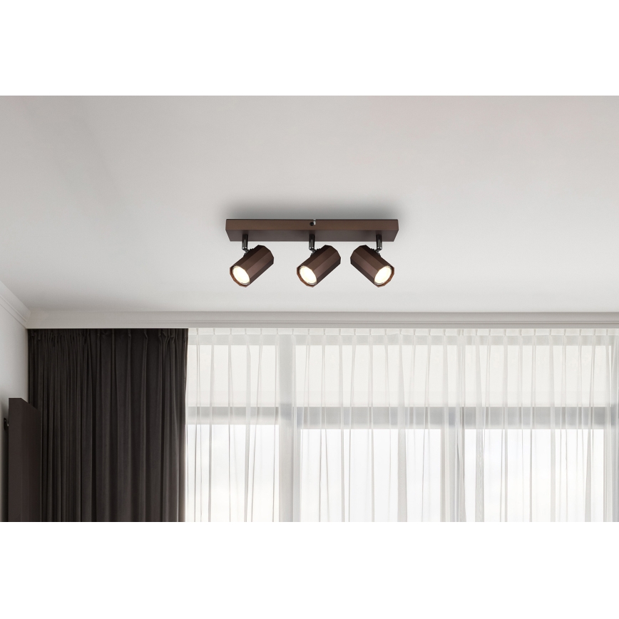 Globo - Φωτιστικό σποτ 3xGU10/25W/230V καφέ