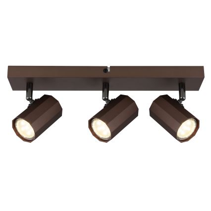 Globo - Φωτιστικό σποτ 3xGU10/25W/230V καφέ