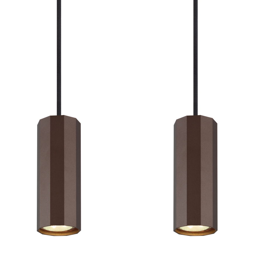 Globo - Κρεμαστό φωτιστικό οροφής 4xGU10/25W/230V καφέ