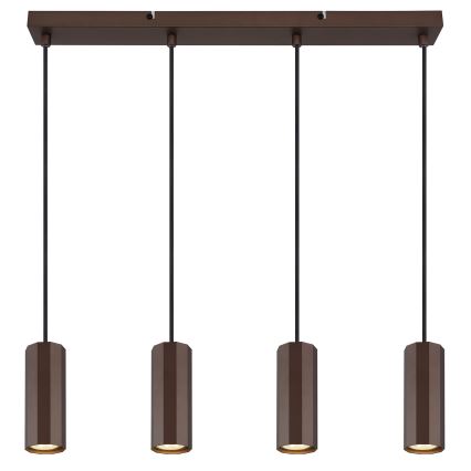Globo - Κρεμαστό φωτιστικό οροφής 4xGU10/25W/230V καφέ