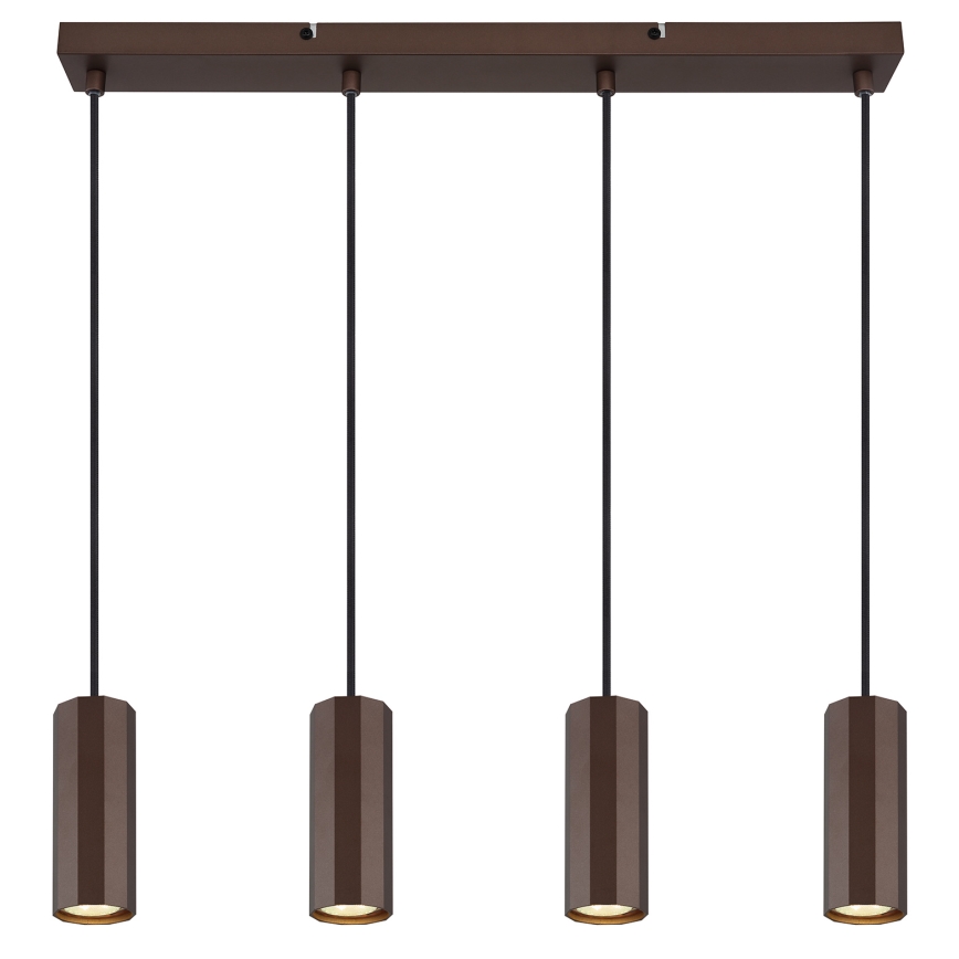 Globo - Κρεμαστό φωτιστικό οροφής 4xGU10/25W/230V καφέ