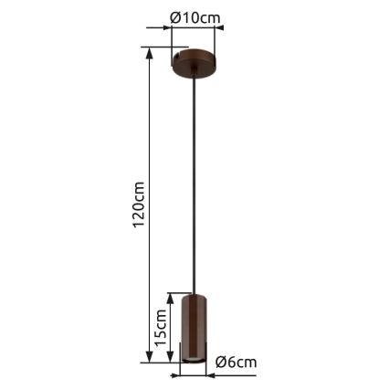 Globo - Κρεμαστό φωτιστικό οροφής 1xGU10/25W/230V καφέ