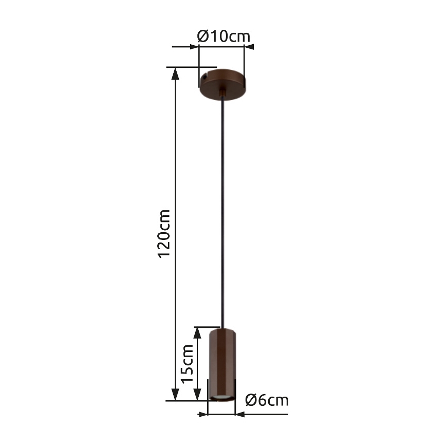 Globo - Κρεμαστό φωτιστικό οροφής 1xGU10/25W/230V καφέ