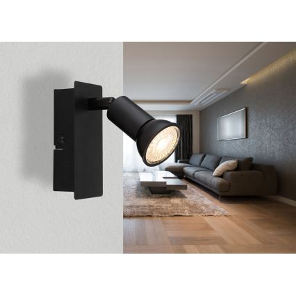 Globo - Προβολέας τοίχου 1xGU10/35W/230V μαύρο