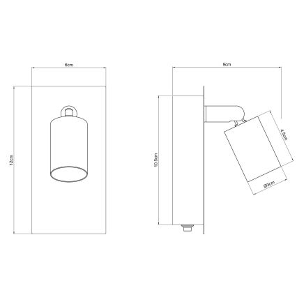 Globo - Προβολέας τοίχου 1xGU10/35W/230V μαύρο