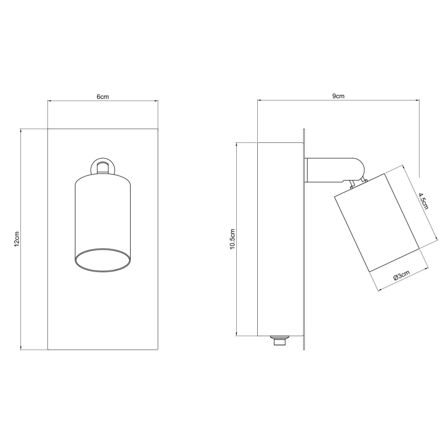 Globo - Προβολέας τοίχου 1xGU10/35W/230V μαύρο