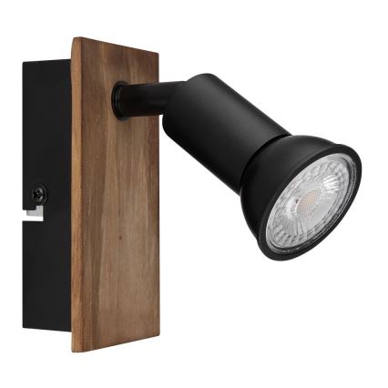 Globo - Επιτοίχιο φωτιστικό spot 1xGU10/35W/230V ξύλο/μαύρο