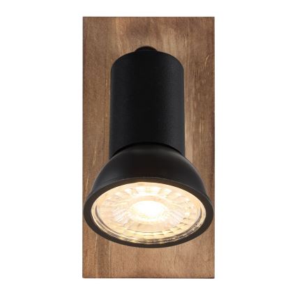 Globo - Επιτοίχιο φωτιστικό spot 1xGU10/35W/230V ξύλο/μαύρο