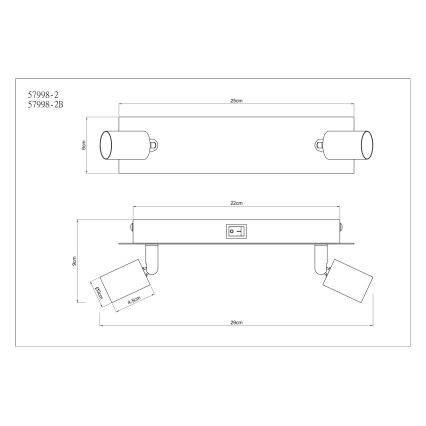 Globo - Φωτιστικό σποτ 2xGU10/35W/230V μαύρο