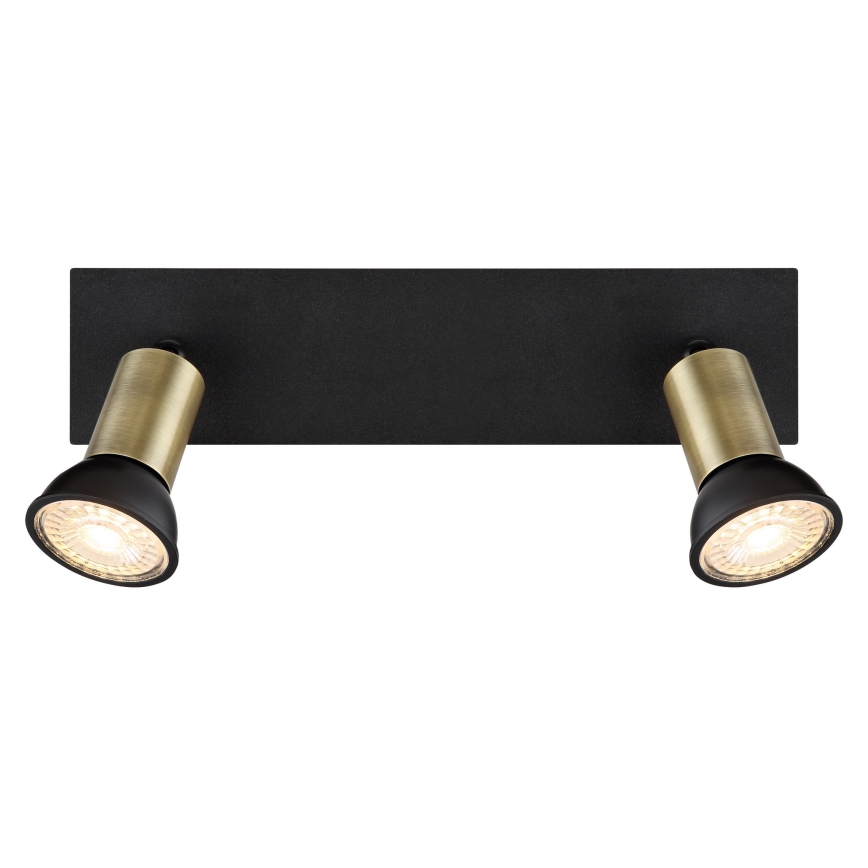 Globo - Φωτιστικό σποτ 2xGU10/35W/230V μαύρο/ορείχαλκος