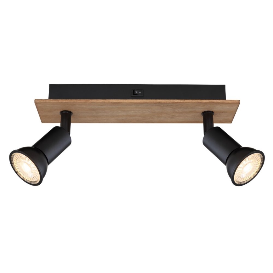 Globo - Φωτιστικό σποτ 2xGU10/35W/230V ξύλο/μαύρο