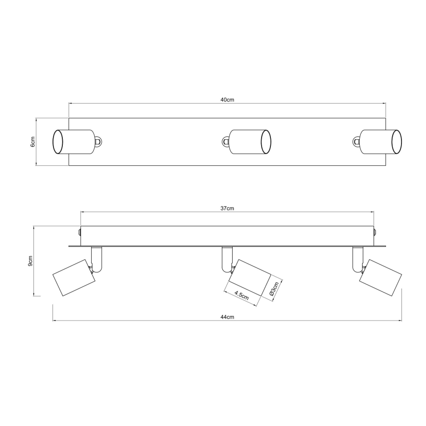 Globo - Φωτιστικό σποτ 3xGU10/35W/230V μαύρο