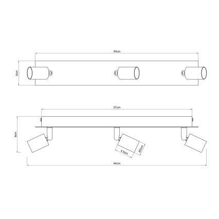 Globo - Φωτιστικό σποτ 3xGU10/35W/230V μαύρο