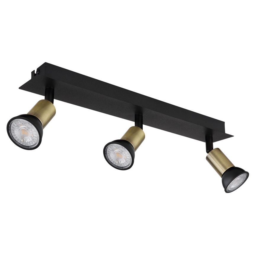 Globo - Φωτιστικό σποτ 3xGU10/35W/230V μαύρο/ορείχαλκος