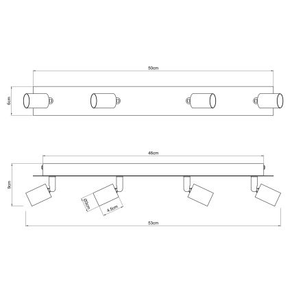 Globo - Φωτιστικό σποτ 4xGU10/35W/230V μαύρο