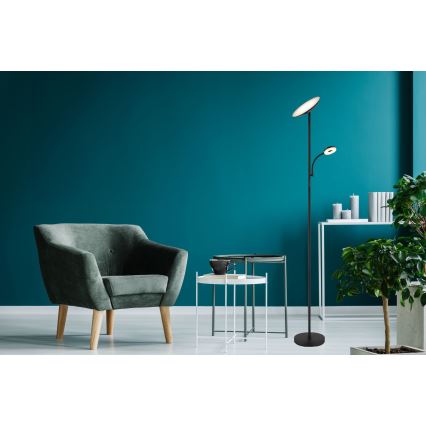 Globo - Ρυθμιζόμενο LED επιδαπέδιο φωτιστικό LED/20W/230V+ LED/5W 3000/4000/6500K μαύρο