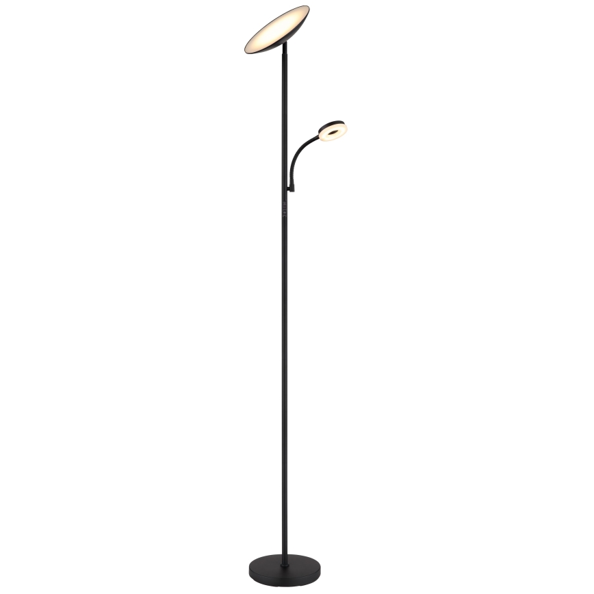 Globo - Φωτιστικό δαπέδου LED Dimmable LED/20W/230V+ LED/5W 3000/4000/6500K μαύρο