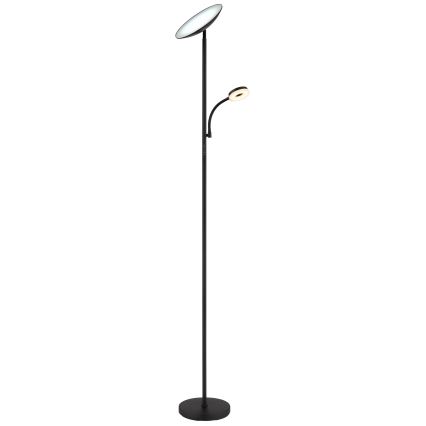 Globo - Φωτιστικό δαπέδου LED Dimmable LED/20W/230V+ LED/5W 3000/4000/6500K μαύρο