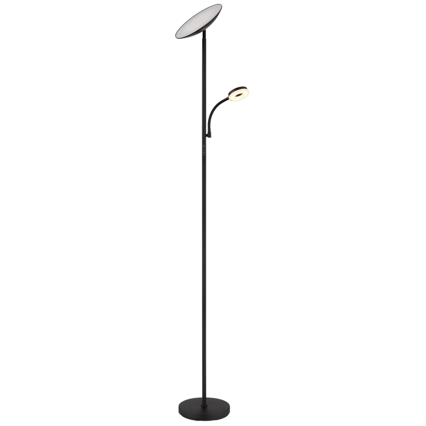 Globo - Φωτιστικό δαπέδου LED Dimmable LED/20W/230V+ LED/5W 3000/4000/6500K μαύρο