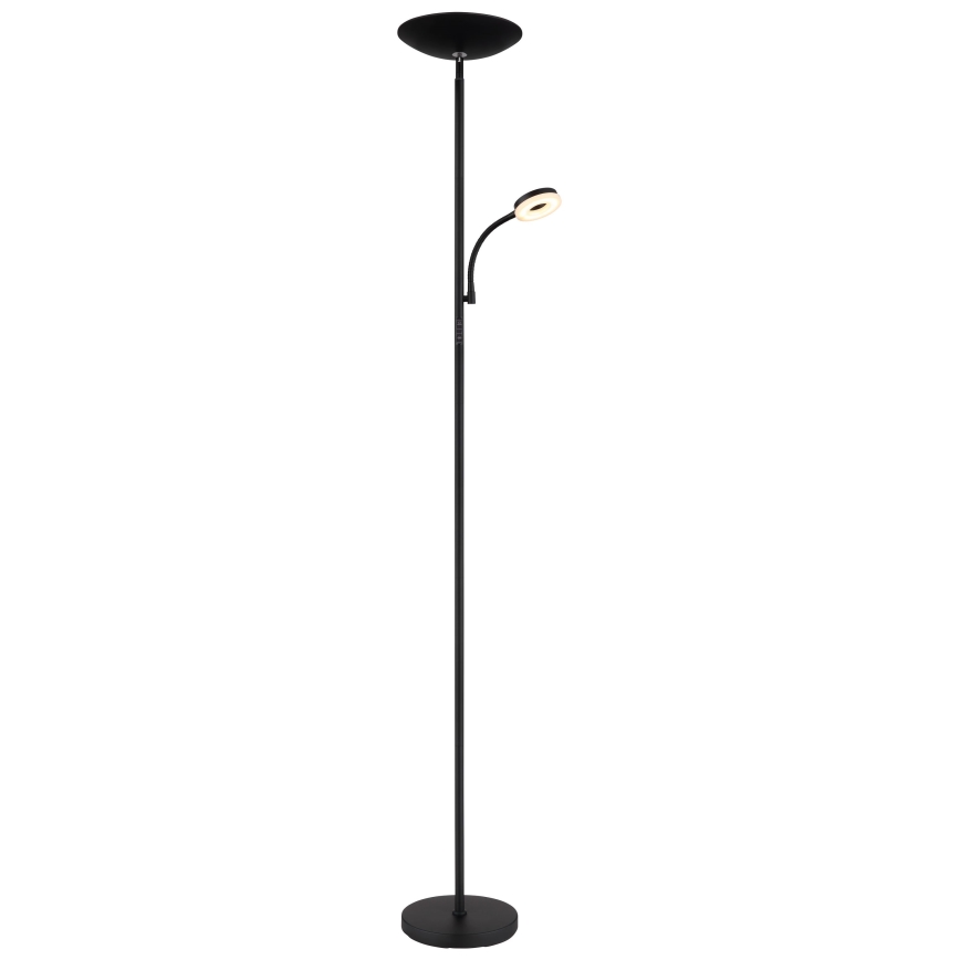 Globo - Φωτιστικό δαπέδου LED Dimmable LED/20W/230V+ LED/5W 3000/4000/6500K μαύρο