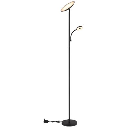 Globo - Φωτιστικό δαπέδου LED Dimmable LED/20W/230V+ LED/5W 3000/4000/6500K μαύρο