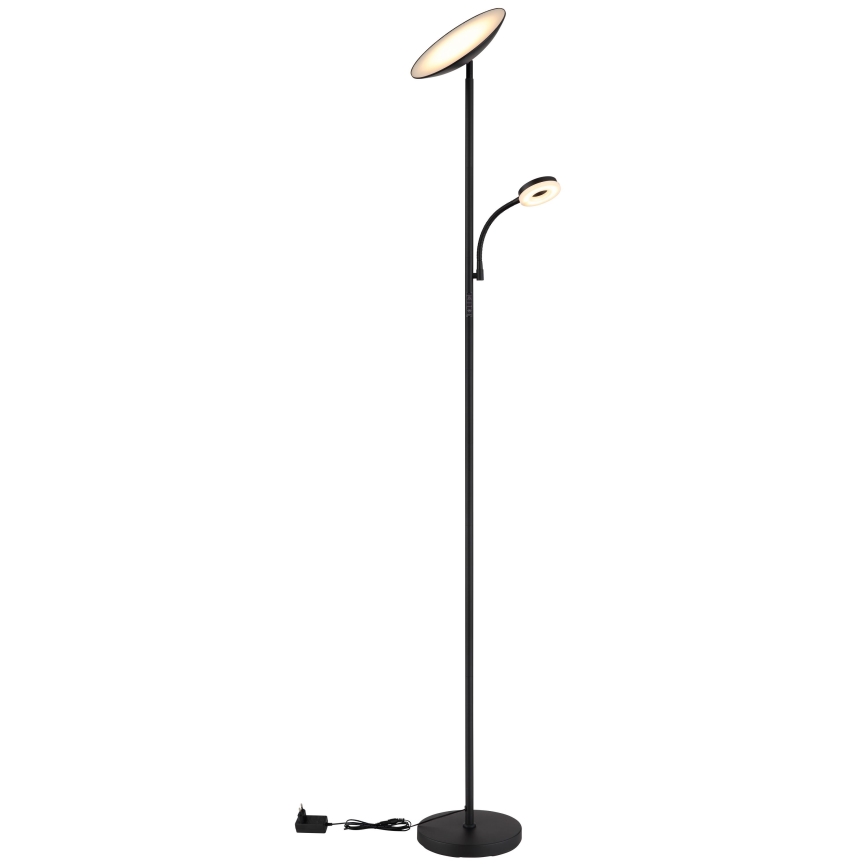 Globo - Φωτιστικό δαπέδου LED Dimmable LED/20W/230V+ LED/5W 3000/4000/6500K μαύρο