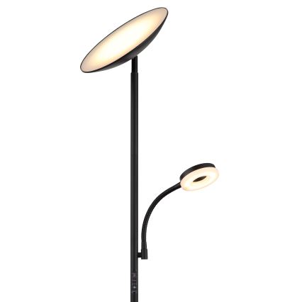 Globo - Φωτιστικό δαπέδου LED Dimmable LED/20W/230V+ LED/5W 3000/4000/6500K μαύρο