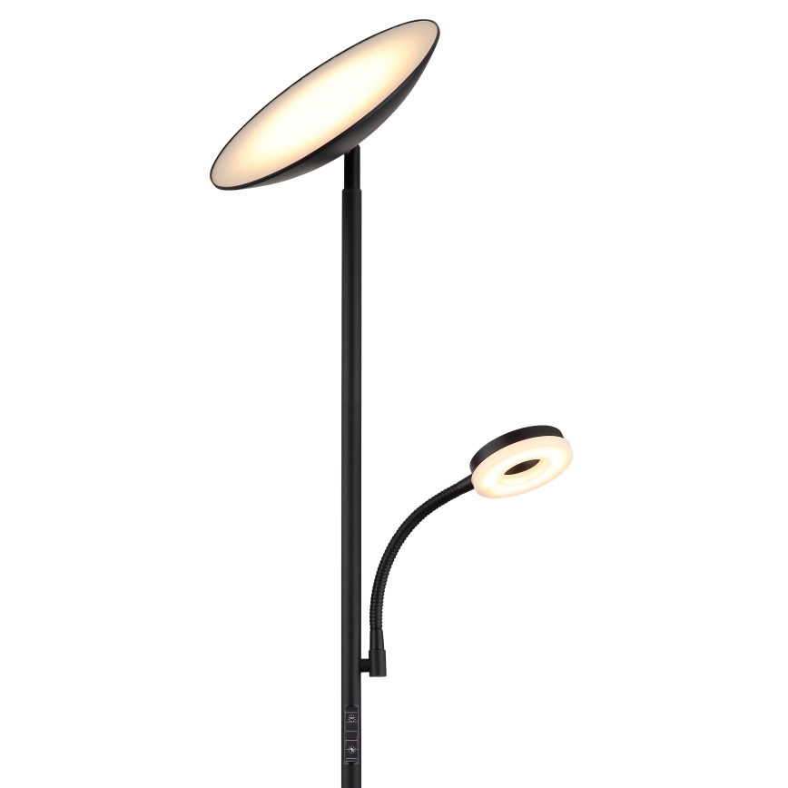 Globo - Φωτιστικό δαπέδου LED Dimmable LED/20W/230V+ LED/5W 3000/4000/6500K μαύρο