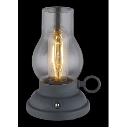 Globo - Επιτραπέζιο LED φωτιστικό αφής με ρυθμιζόμενη ένταση, επαναφορτιζόμενο LED/1W/3,7V 1200 mAh ανθρακί