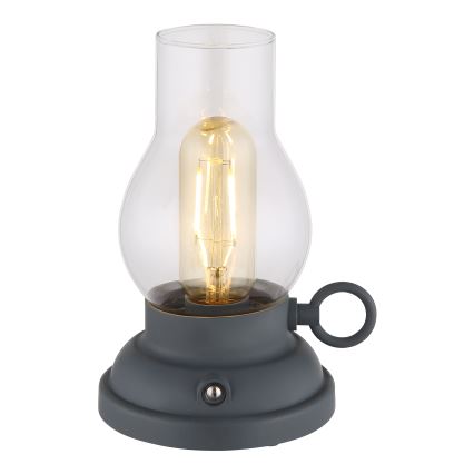 Globo - Επιτραπέζιο LED φωτιστικό αφής με ρυθμιζόμενη ένταση, επαναφορτιζόμενο LED/1W/3,7V 1200 mAh ανθρακί