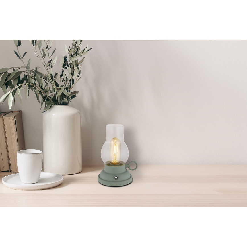 Globo - Φορητό επιτραπέζιο φωτιστικό LED με ρυθμιζόμενη ένταση, επαναφορτιζόμενο, αφής LED/1W/3,7V 1200 mAh πράσινο