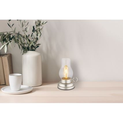 Globo - LED Dimmable επαναφορτιζόμενο επιτραπέζιο φωτιστικό αφής LED/1W/3,7V 1200 mAh ματ χρώμιο