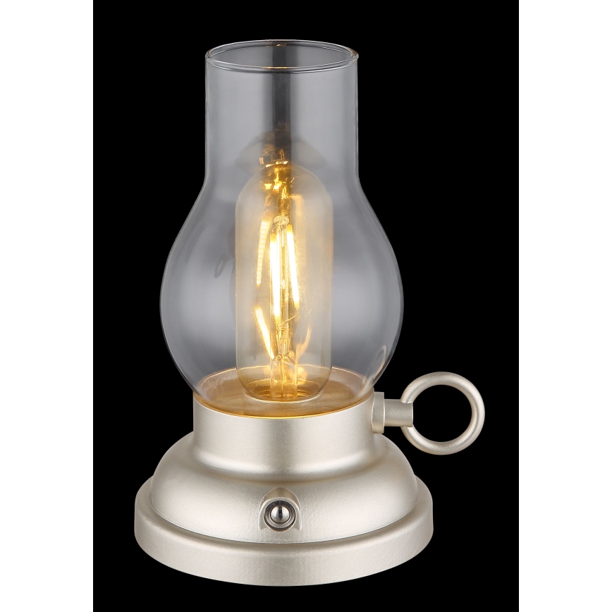 Globo - Επιτραπέζιο LED φωτιστικό αφής με ρυθμιζόμενη ένταση, επαναφορτιζόμενο LED/1W/3,7V 1200 mAh ματ χρώμιο