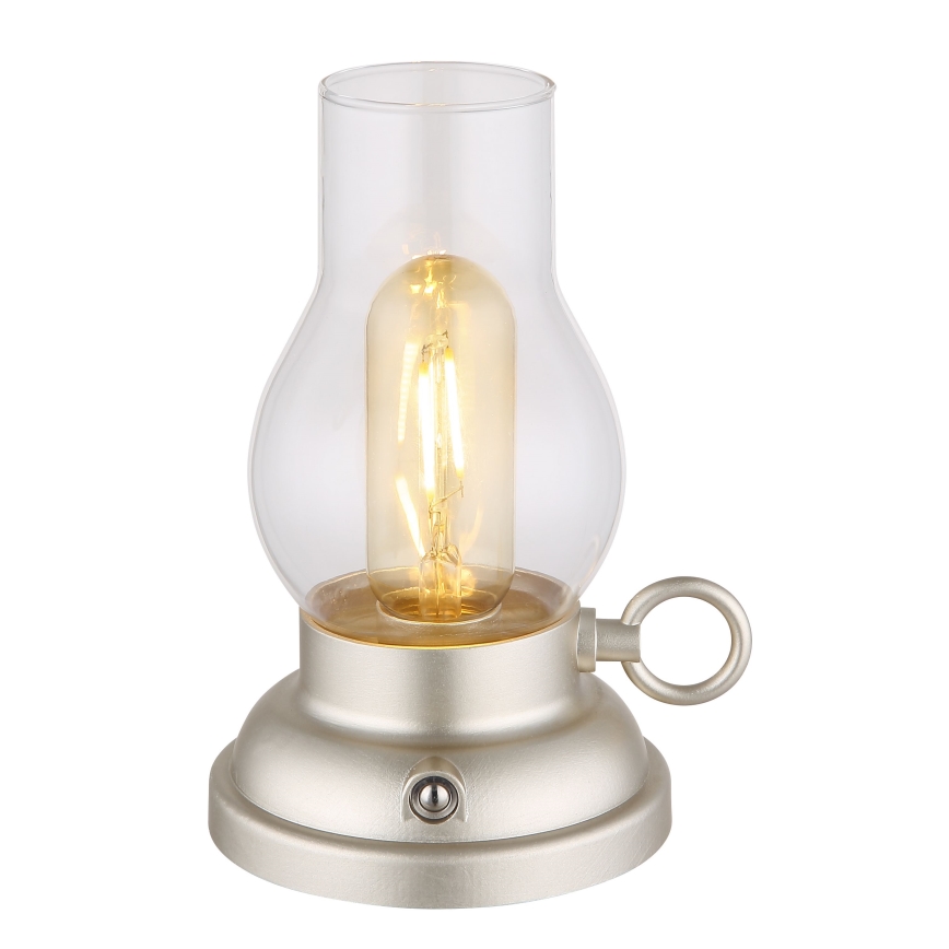 Globo - Επιτραπέζιο LED φωτιστικό αφής με ρυθμιζόμενη ένταση, επαναφορτιζόμενο LED/1W/3,7V 1200 mAh ματ χρώμιο