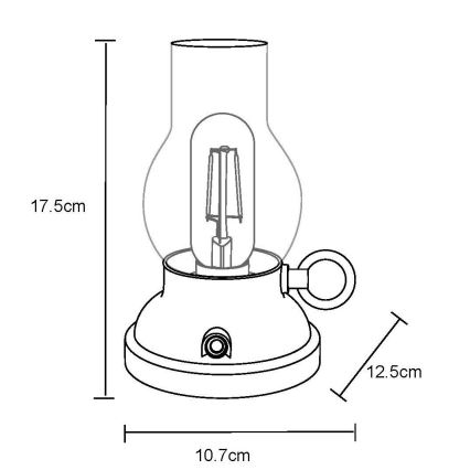 Globo - Επιτραπέζιο LED φωτιστικό αφής με ρυθμιζόμενη ένταση, επαναφορτιζόμενο LED/1W/3,7V 1200 mAh ματ χρώμιο