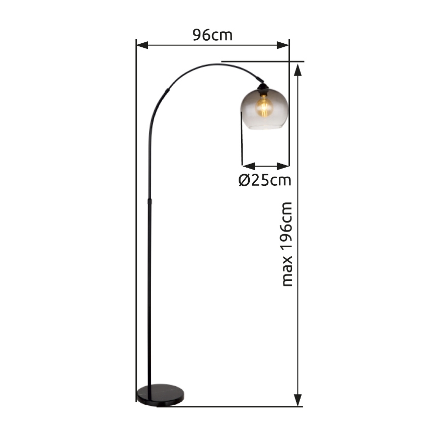Globo - Επιδαπέδιο φωτιστικό 1xE27/60W/230V μαύρο