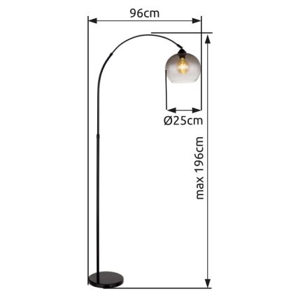 Globo - Επιδαπέδιο φωτιστικό 1xE27/60W/230V μαύρο