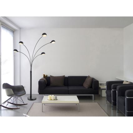 Globo - Επιδαπέδιο φωτιστικό 5xE14/40W/230V μαύρο