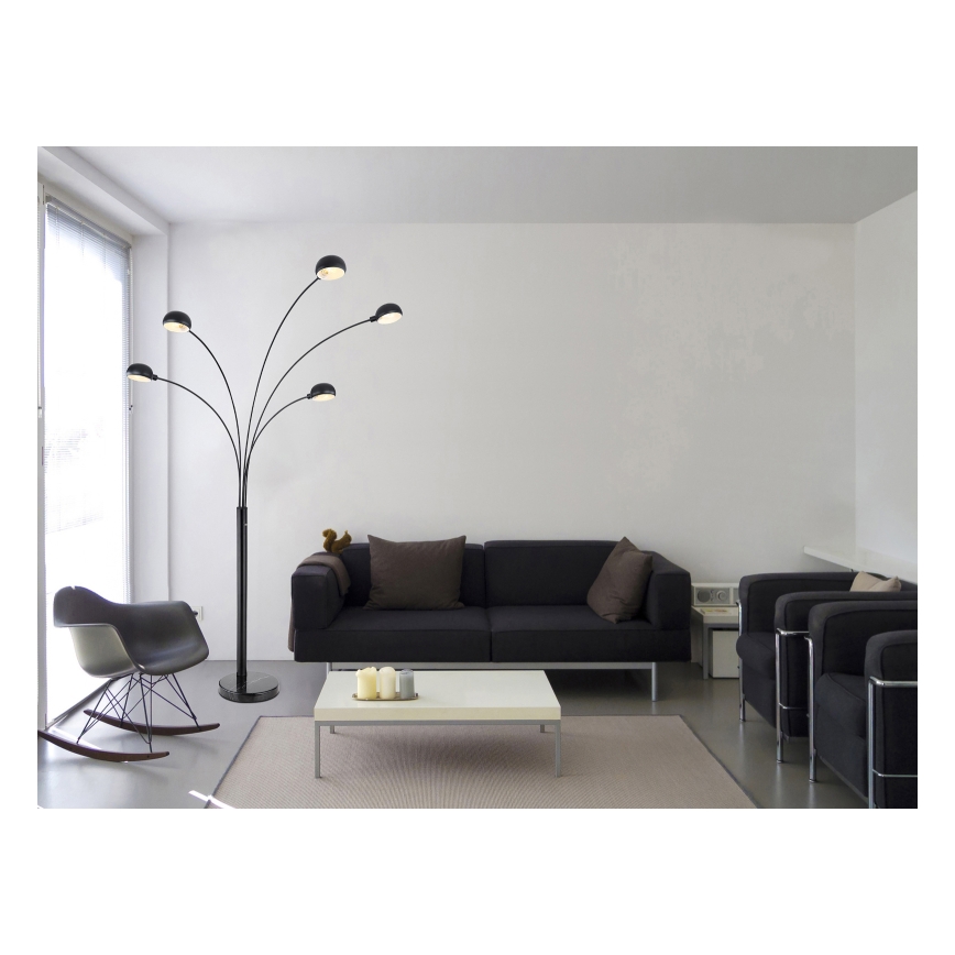 Globo - Επιδαπέδιο φωτιστικό 5xE14/40W/230V μαύρο