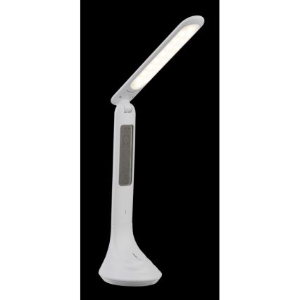 Globo - Επαναφορτιζόμενη επιτραπέζια λάμπα LED με ρύθμιση φωτεινότητας και οθόνη, LED/4W/230V, 2200 mAh, λευκή